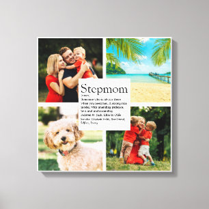 Personalised Stepmom Definition 4 Photo Collage Canvas Print