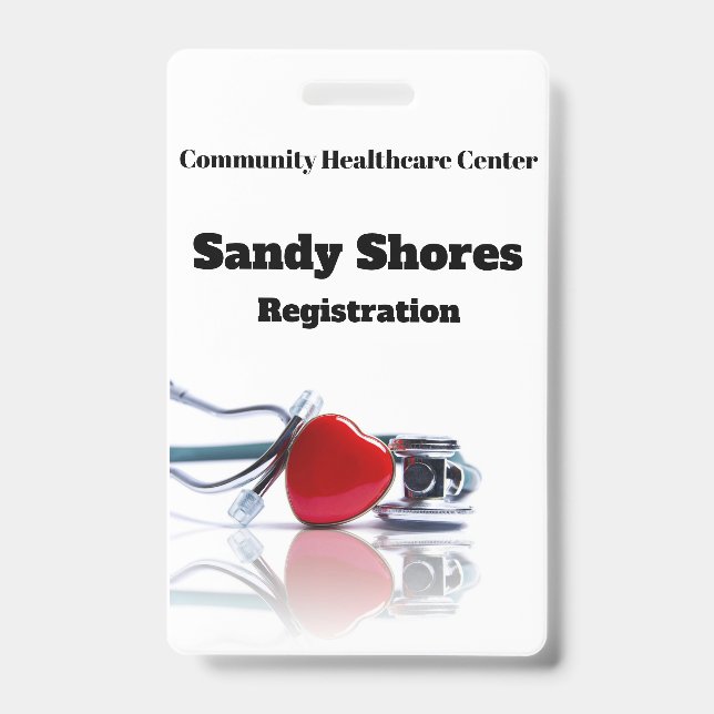 Personalised Stethoscope and Heart ID Badge (Front)