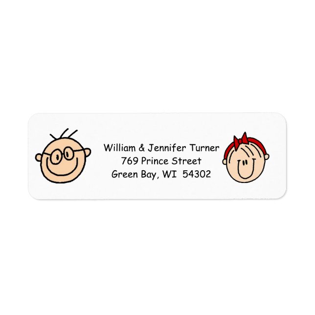 Personalised Stick Figure Address Labels (Front)