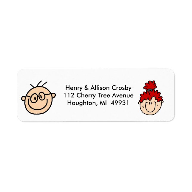 Personalised Stick Figure Address Labels (Front)