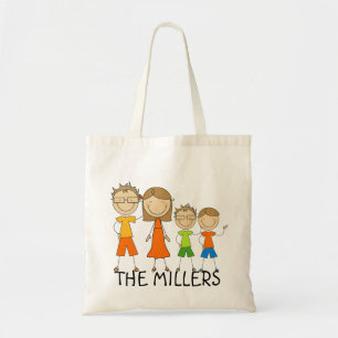 Personalised Stick Figure Family Tote Bag