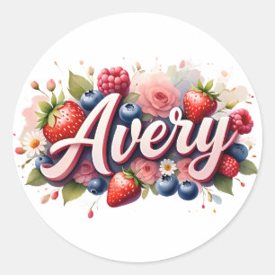 Personalised Sticker Avery Berry Floral Design