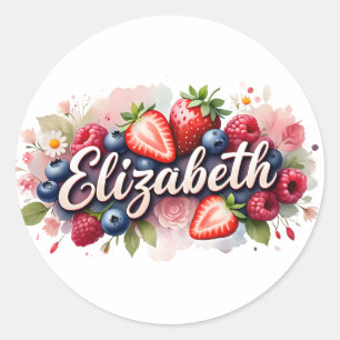 Personalised Sticker Elizabeth Berry Floral Design