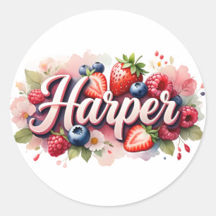 Personalised Sticker Harper Berry Floral Design