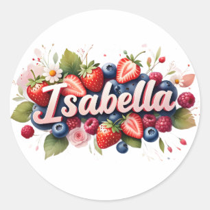 Personalised Sticker Isabella Berry Floral Design