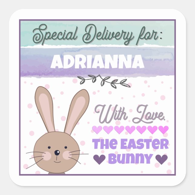 Personalised Stickers from Easter Bunny With Love (Front)