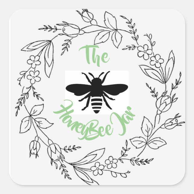 Personalised Stickers & Labels - HoneyBee Jar (Front)