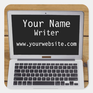 Personalised Stickers Writer Author Laptop