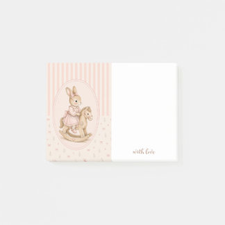 Personalised Sticky Notes, Vintage Floral Rabbit Post-it Notes