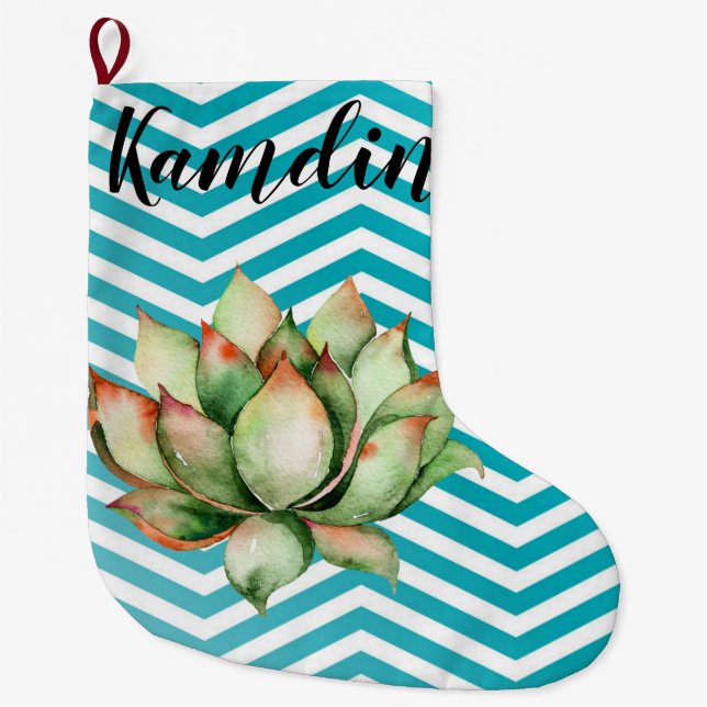 Personalised Stocking Boho Cacti Cactus Succulent (Front)