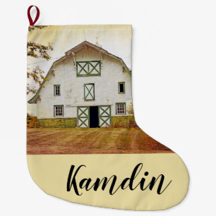 Personalised Stocking Sunset Barn Country Rustic F