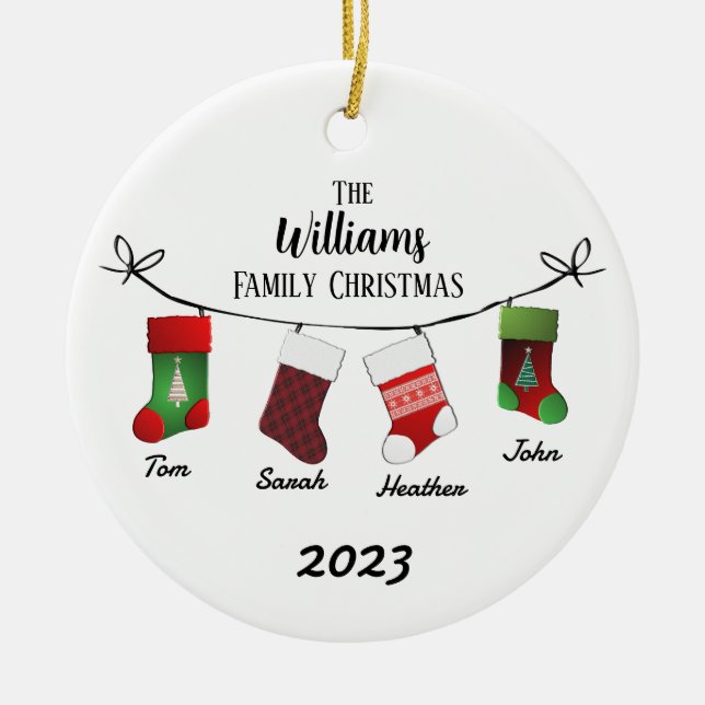 Personalised Stockings Ceramic Ornament (Front)