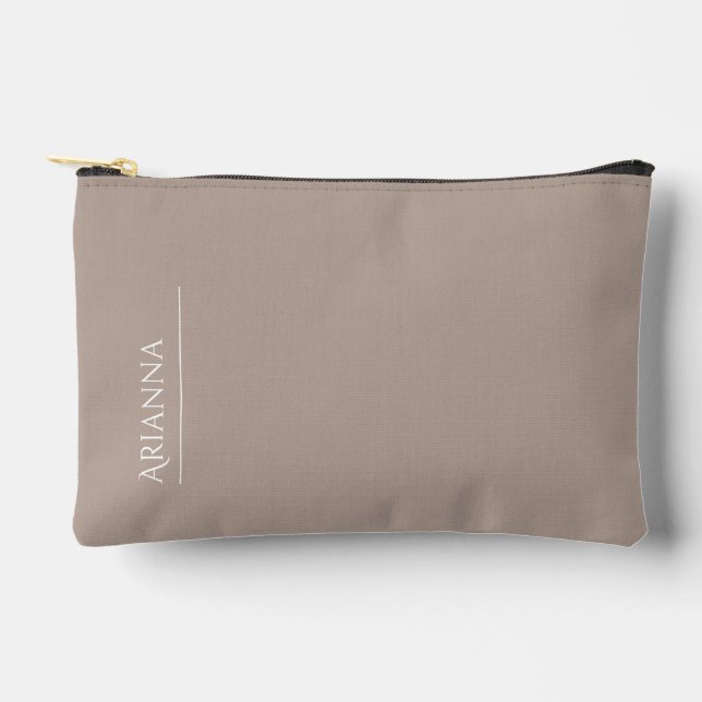Personalised stone colour  accessory pouch (Front)