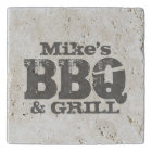 Personalised stone trivet for grill and BBQ party