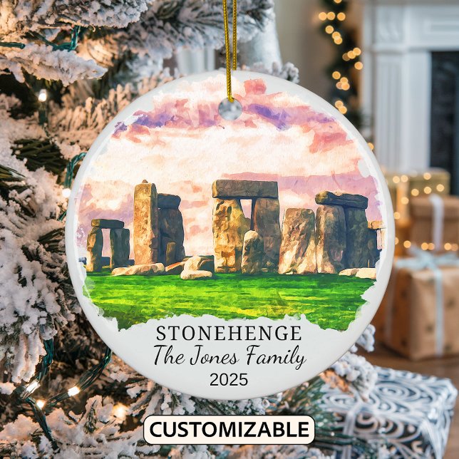 Personalised Stonehenge Ornament, England Gift Ceramic Ornament (Creator Uploaded)