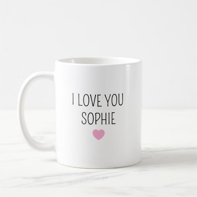 Personalised Stoneware Mug for Mimi, custom name  (Left)