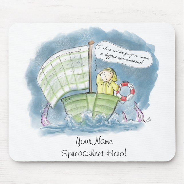 Personalised Stormy Spreadsheet Hero! Mouse Pad (Front)