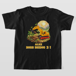 Personalised storybook excavator Birthday T-Shirt