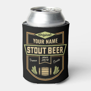 Personalised Stout Dark Beer Brewing Label Bar Can Cooler