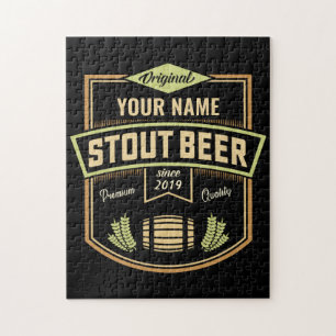 Personalised Stout Dark Beer Brewing Label Bar Jigsaw Puzzle