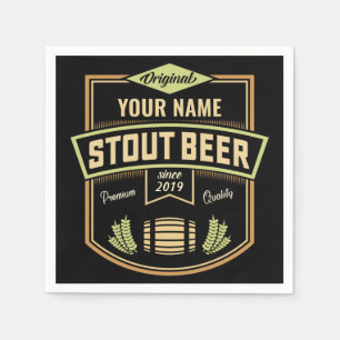 Personalised Stout Dark Beer Brewing Label Bar Napkin