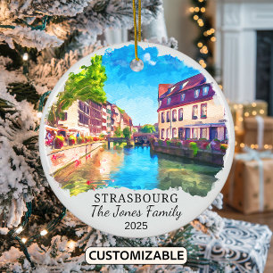 Personalised Strasbourg Ornament, France Ceramic Ornament