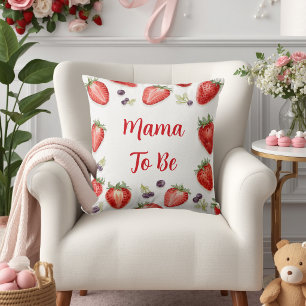 Personalised Strawberry Baby Shower Mama-to-Be Cushion