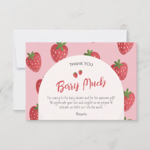 Personalised Strawberry Baby Shower Thank You Card