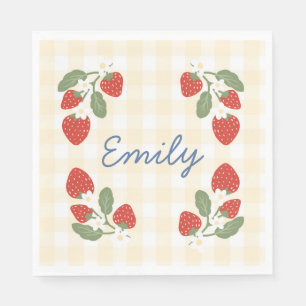 Personalised Strawberry Berry Sweet Party Picnic Napkin