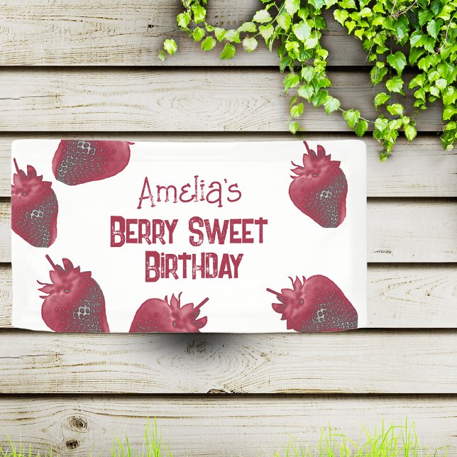 Personalised Strawberry Birthday Banner (Creator Uploaded)