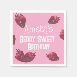 Personalised Strawberry Birthday Napkin
