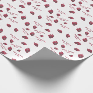 Personalised Strawberry Birthday Wrapping Paper