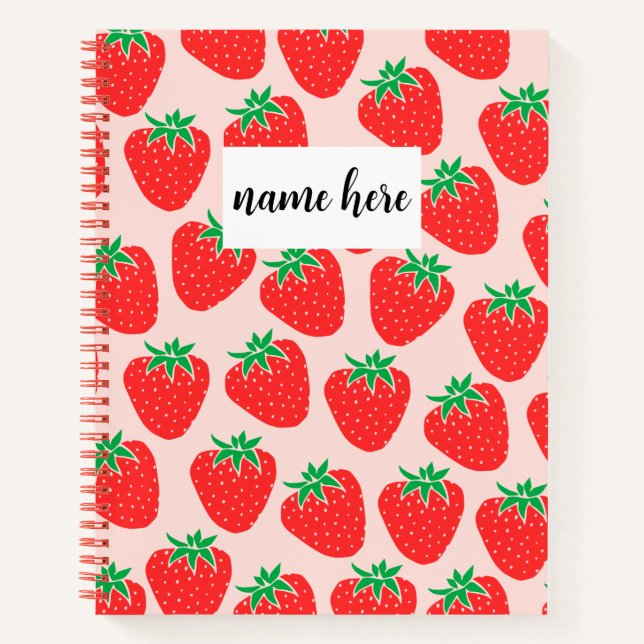 Personalised Strawberry Checklist Notebook (Front)