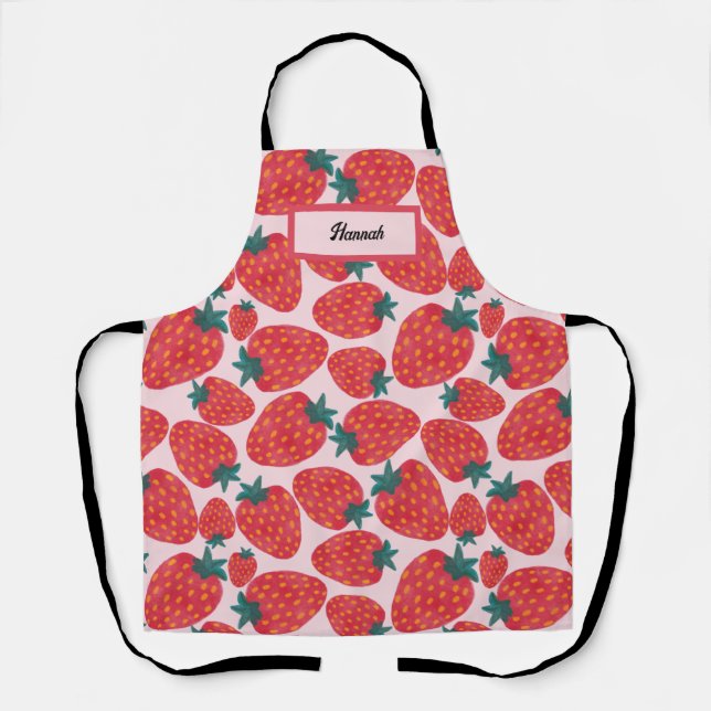 Personalised Strawberry Field Apron (Front)