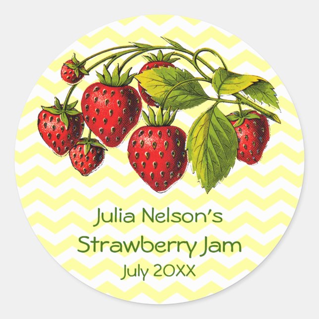 Personalised Strawberry Jam Jar Label (Front)
