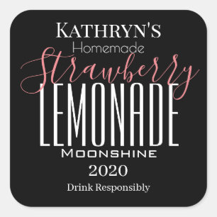 Personalised "Strawberry Lemonade" Moonshine Label