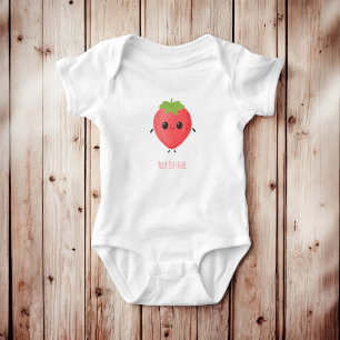 Personalised Strawberry Name Cute Baby Outfit Bodysuit