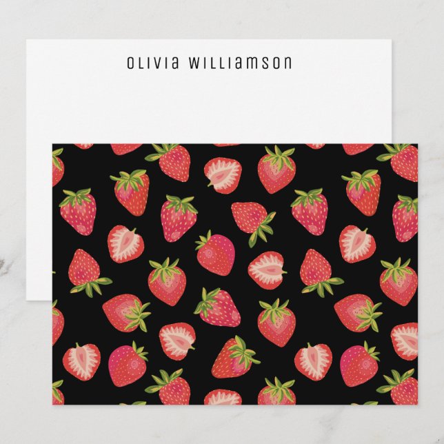 Personalised Strawberry pattern Card (Front/Back)