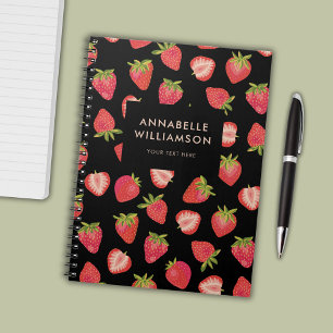 Personalised Strawberry pattern Notebook