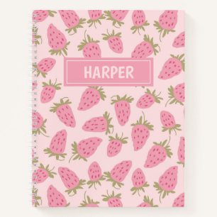 Personalised Strawberry Pattern Notebook