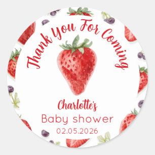 Personalised Strawberry Sweet Baby Shower Stickers