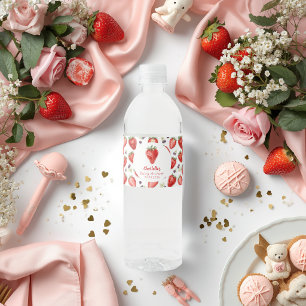 Personalised Strawberry Sweet Baby Shower Water Bottle Label