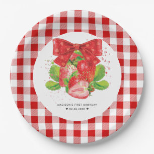 Personalised Strawberry Theme Birthday Cute Summer Paper Plate