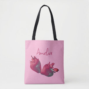 Personalised Strawberry  Tote Bag