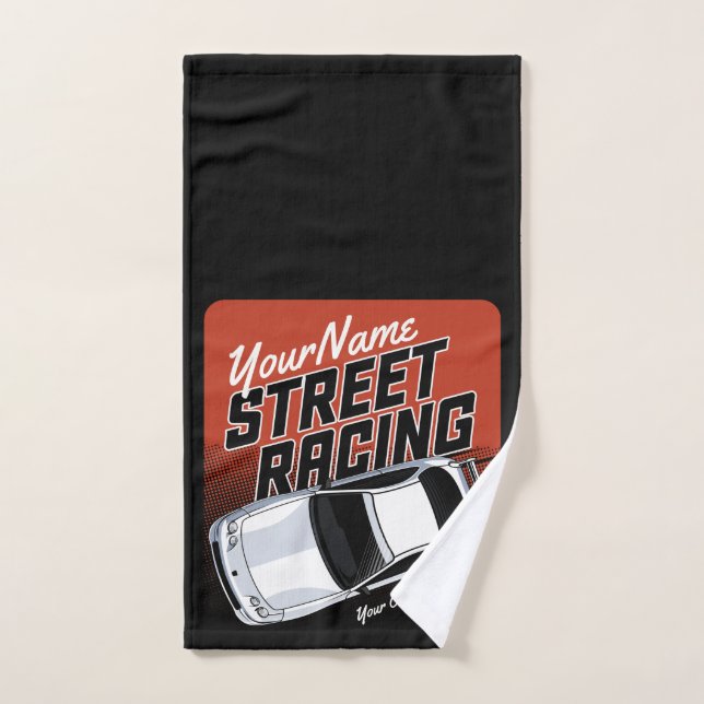 Personalised Street Racing Race Car Motorsport  Bath Towel Set (Hand Towel)