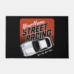 Personalised Street Racing Race Car Motorsport Doormat