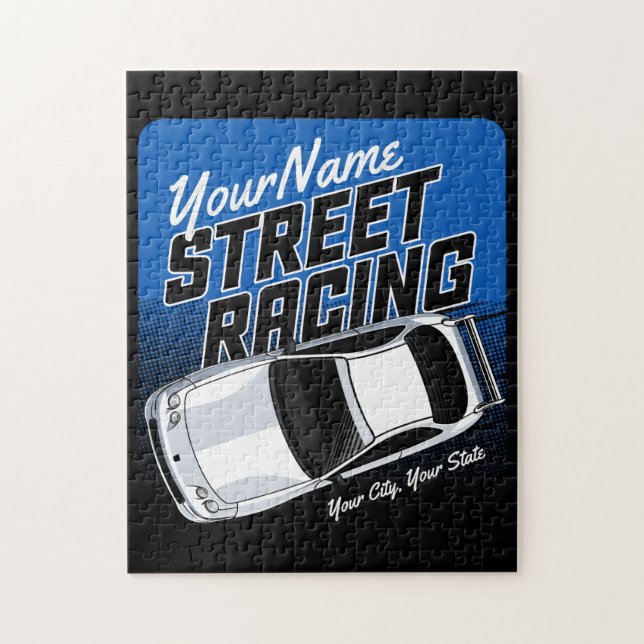 Personalised Street Racing Race Car Motorsport   Jigsaw Puzzle (Vertical)