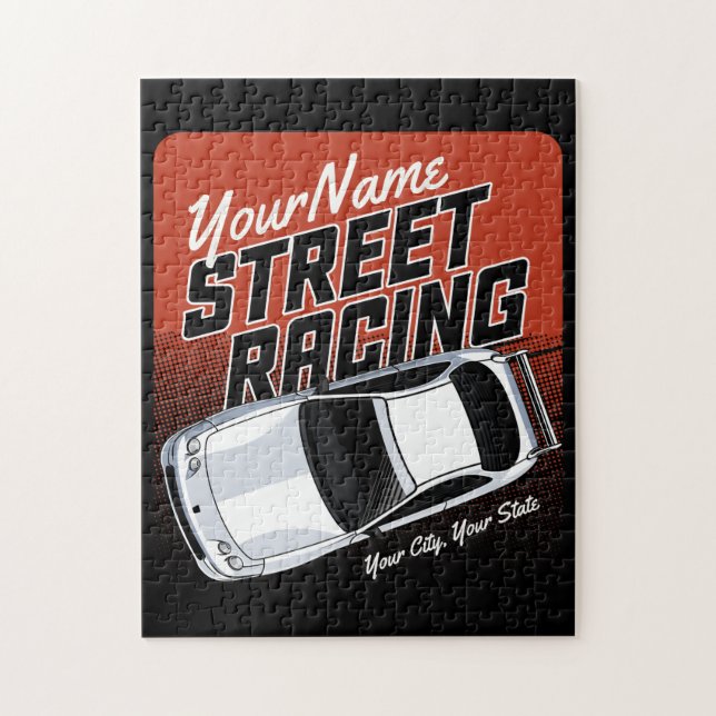 Personalised Street Racing Race Car Motorsport  Jigsaw Puzzle (Vertical)