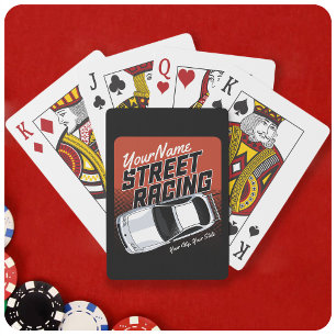 Personalised Street Racing Race Car Motorsport  Playing Cards
