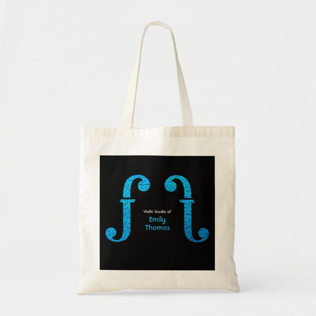 Personalised String Instruments Sound Hole Graphic Tote Bag (Front)